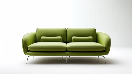 Modern Green Sofa with Minimalist Design and Cushions