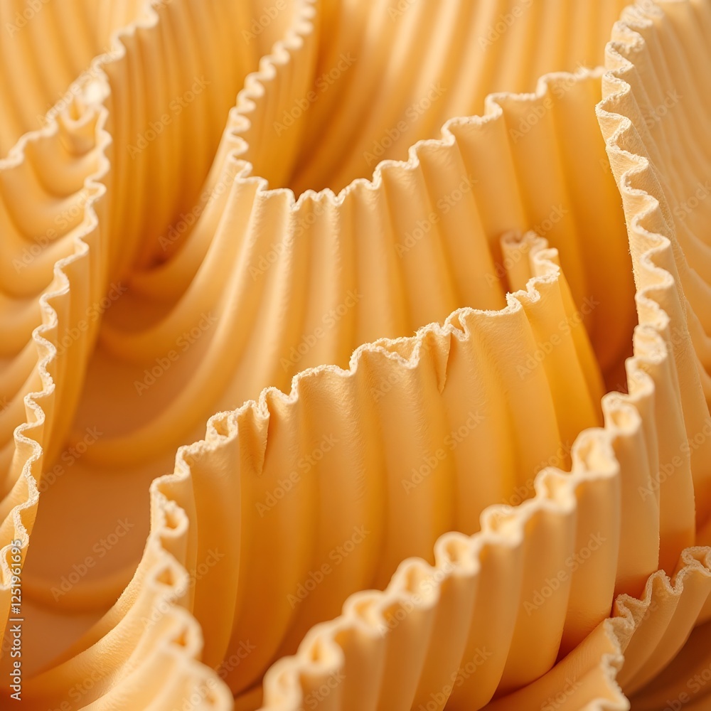Poster abstract close-up of beige ridged fabric with curved patterns and textures