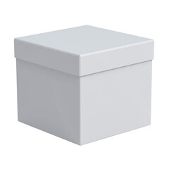 A white square box on a cutout background.
