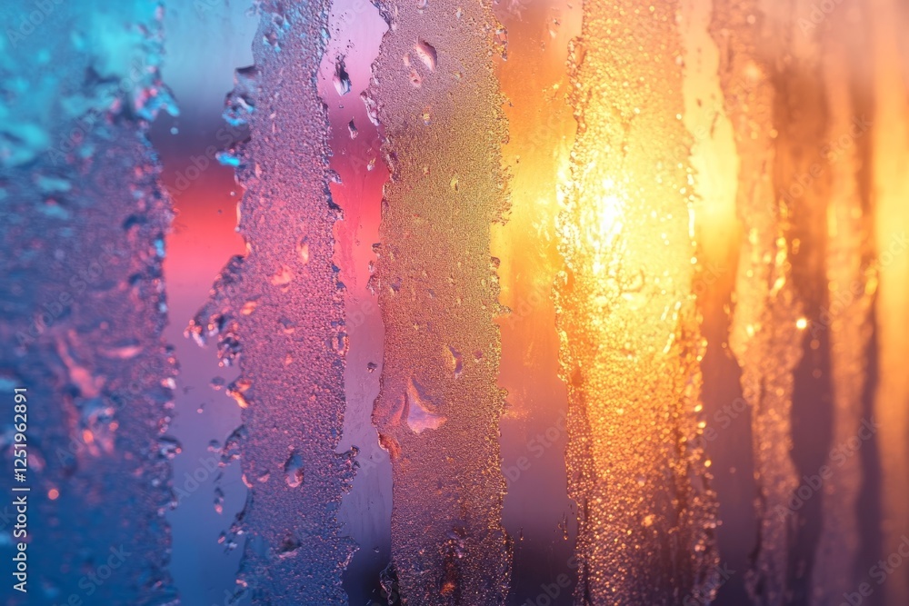 Poster vibrant rainbow patterns captured through prism light in a spectacular display of colors and refract