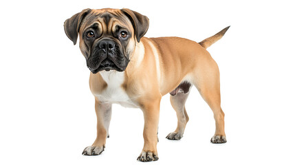 Obraz premium A brown and white dog with a black nose and brown eyes. generated using AI