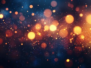 Fototapeta premium Abstract Bokeh Background With Golden Lights