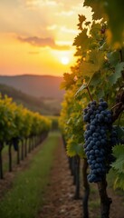 wine vineyard grapes sunset aly tuscany grape vinery fruit vine wine grape agriculture bunch ripe food green leaf nature red harvest autumn blue winery plant grapevine flocked purple fresh tree