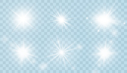 Glow light effect. Star burst with sparkles. Sun.  Sunrise. Light.