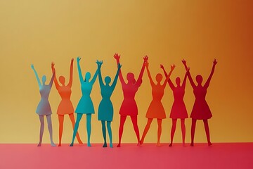 Empowered Women Celebrating Teamwork and Unity