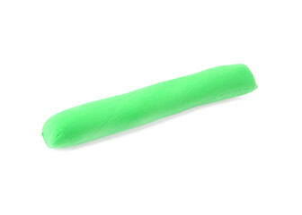 Bright green play dough isolated on white