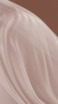 Sheer curtain texture on brown background, beige chiffon abstract fabric seamless animation