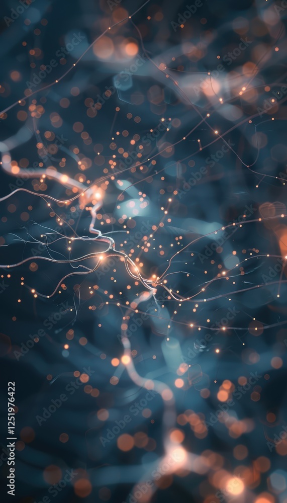 Poster advanced ai neural integration with glowing fiber optic connections for futuristic technology concep