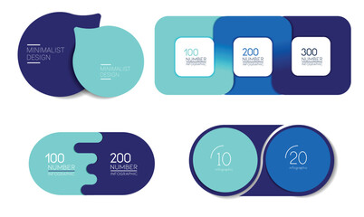 Set of roud cirles schemes, diagrams. One, two, three, four infographic template.