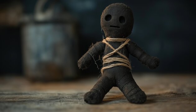 Black Magic Ritual With Voodoo Doll On Halloween: An Esoteric Celebration Of Dark Forces And Supernatural Powers