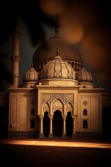 Fototapeta premium Ornate Mosque Interior with Intricate Islamic Designs