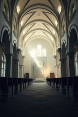 Obraz premium Charming White Church Surrounded by Palm Trees
