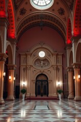 Charming White Church Surrounded by Palm Trees