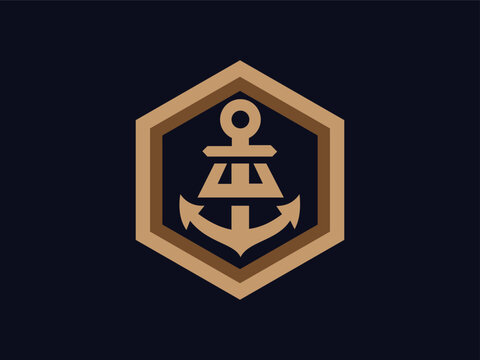 vector illustration of a Letter a ancor