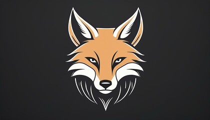 Obraz premium A head of a fox cartoon graphic black background