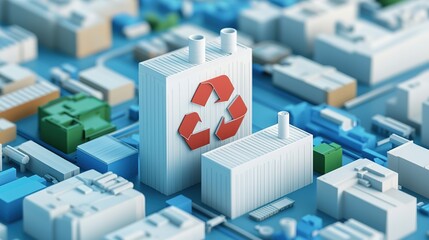 Circular economy model demonstration in urban environment sustainable practices city overview