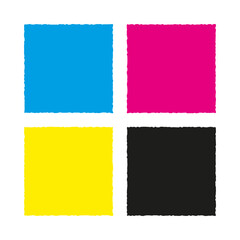 Rough Edge Square Shape CMYK Icons