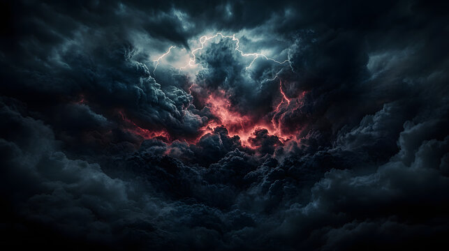 Dramatic Storm Clouds with Lightning Powerful and Scenic