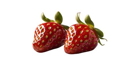strawberries isolated on white transparent background PNG 