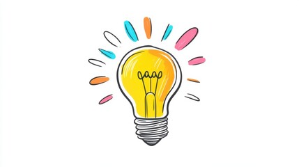 Glowing light bulb symbolizing creativity and innovation. Concept of ideas and inspiration