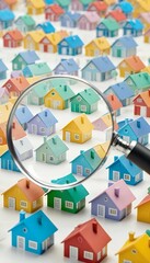 mini magnifying render model colorful 3d viewed homes searching being illustration glass house magnifying glasses home house real estate magnifying glass home neighbourhood realtor home buying model