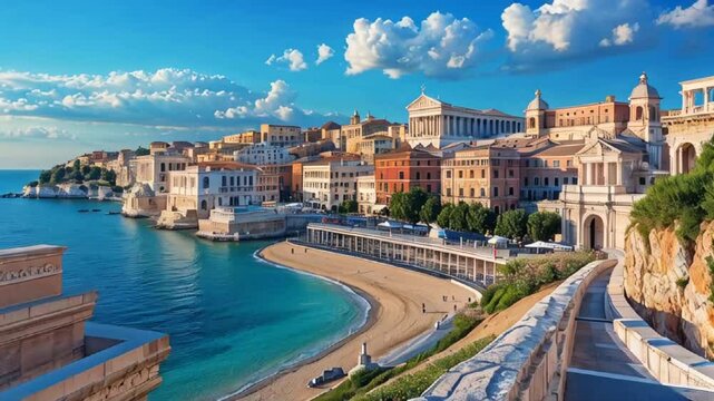 stunning panorama of Rimini, Italy, sunny summer day

