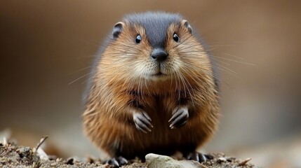 Close-up of a captivating rodent, showcasing its adorable expression and detailed fur. A perfect wildlife image for nature lovers.