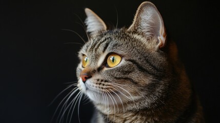 Obraz premium Close-up Portrait of a Curious Tabby Cat