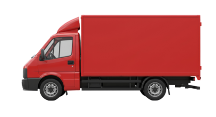 Red Delivery Truck PNG 