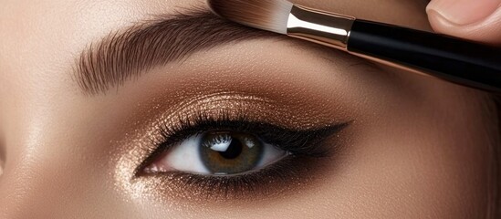 Naklejka premium Close-up of a Woman's Eye with Glamorous Makeup