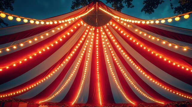Illuminated Circus Tent Night Festival Outdoors