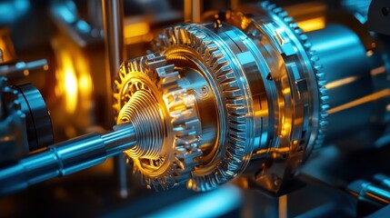 Fototapeta premium Intricate Machinery: A Close-Up of Precision Engineering