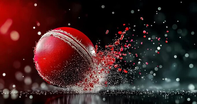Cricket Ball Spinning Toward Wickets