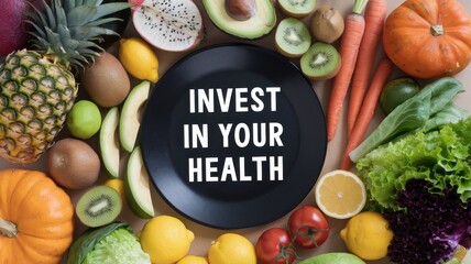 Invest in your Health: A Vibrant Display of Nutritious Fruits and Vegetables