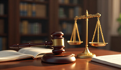 gavel and law books at courts