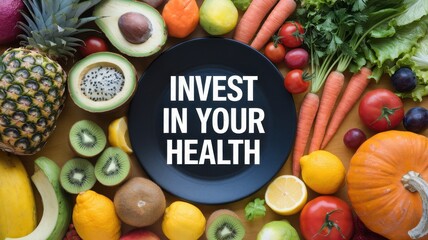Invest in Your Health: A Vibrant Display of Nutritious Fruits and Vegetables