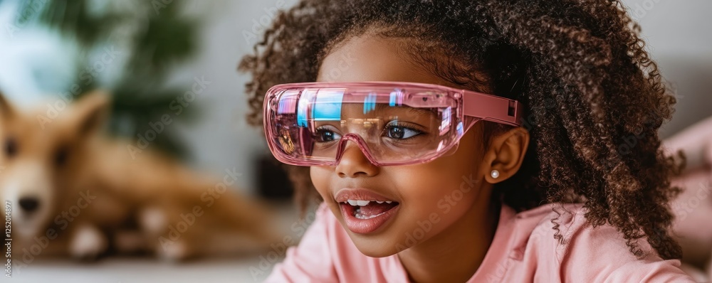 Poster dive into the future of education with a smart holographic tutor assisting a student with her assign
