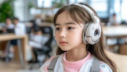Engage in Next-Gen Learning with an AI-Driven Tutoring Session Visualize a young student immersed in a futuristic e-learning experience, guided by a floating digital assistant Witness the seamless