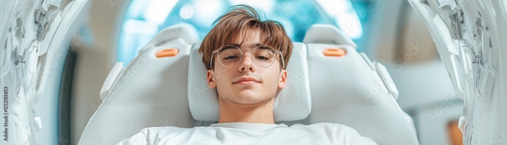 Poster experience the future of education with this image depicting a focused student sitting comfortably i
