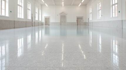 Empty Polished Concrete Floor in Large Room