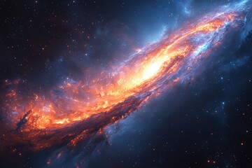 Fototapeta premium A stunning view of a galaxy, showcasing vibrant colors and cosmic features.