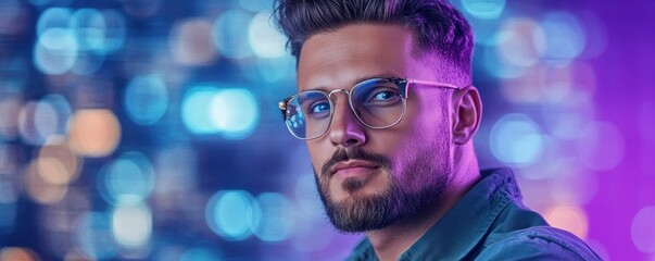 Unlock your leadership potential with AI Explore this image showcasing a sharp corporate employee deeply engaged in an AI-driven virtual leadership development seminar Witness the future of corporate