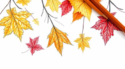 autumn leaves isolated on white