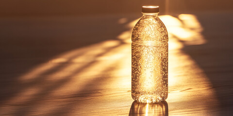 Minimalist Water Bottle in Golden Light