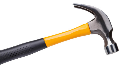 A top-down view of a construction hammer, isolated on a transparent background.