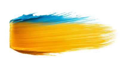 abstract blue and yellow paint stroke isolated png transparent background