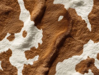 Textured close-up of cowhide showcasing natural patterns and colors in warm tones