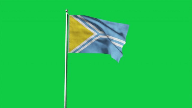 High detailed flag of Tuva. National Tuva flag. 3D Render.