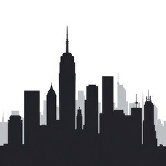 Obraz premium Monochromatic Metropolis: A Striking Silhouette of a Modern Urban Landscape