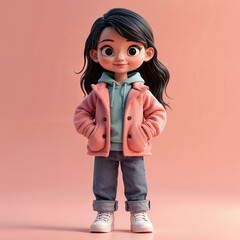 beautiful 3d girl character